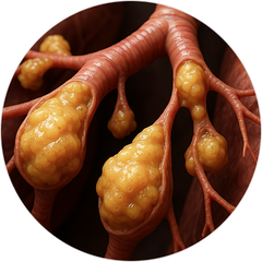 Thick mucus blocking airways