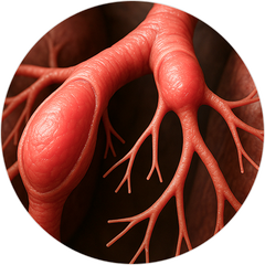 Inflamed and narrowed airways